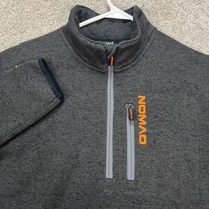 Nomad Mens L Charcoal Gray 1/4 Zip Sweater Performance Pullover Fleece Lined EUC